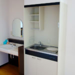 お部屋Cタイプ　洗面台とミニキッチン